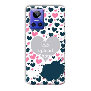 Blue & Pink Hearts Customized Printed Back Cover for Realme GT Neo 3