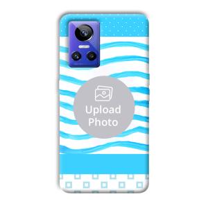 Blue Wavy Design Customized Printed Back Cover for Realme GT Neo 3