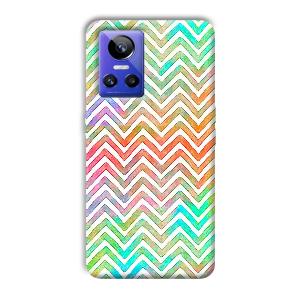 White Zig Zag Pattern Phone Customized Printed Back Cover for Realme GT Neo 3