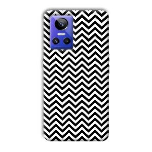 Black White Zig Zag Phone Customized Printed Back Cover for Realme GT Neo 3
