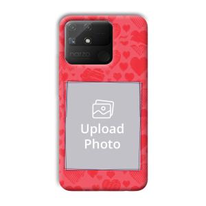Red Hearts Customized Printed Back Cover for Realme Narzo 50A