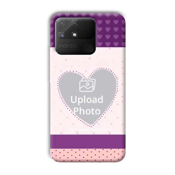 Purple Hearts Customized Printed Back Cover for Realme Narzo 50A