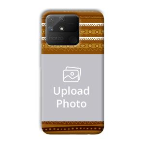 Brown Lines Customized Printed Back Cover for Realme Narzo 50A