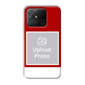 Red & White Customized Printed Back Cover for Realme Narzo 50A