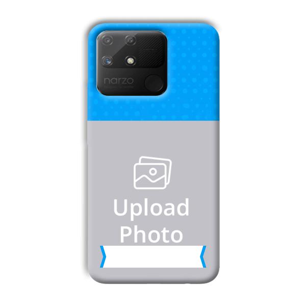Sky Blue & White Customized Printed Back Cover for Realme Narzo 50A