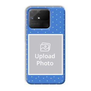 Sky Blue White Customized Printed Back Cover for Realme Narzo 50A