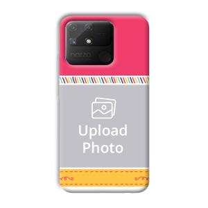 Pink Yellow Customized Printed Back Cover for Realme Narzo 50A