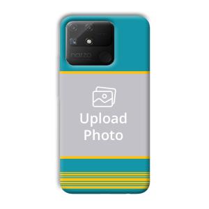Yellow Blue Design Customized Printed Back Cover for Realme Narzo 50A