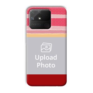 Red Pink Design Customized Printed Back Cover for Realme Narzo 50A