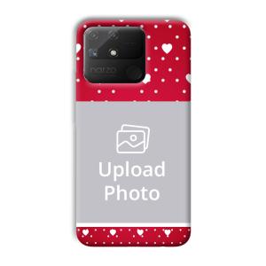 White Hearts Customized Printed Back Cover for Realme Narzo 50A