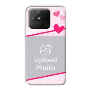 Pink Check Customized Printed Back Cover for Realme Narzo 50A