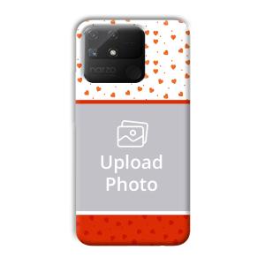 Orange Hearts Customized Printed Back Cover for Realme Narzo 50A