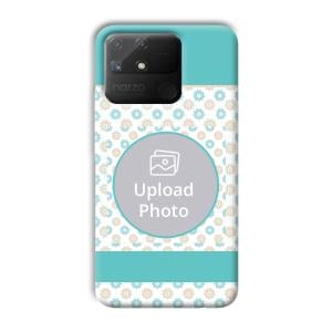 Blue Flowers Customized Printed Back Cover for Realme Narzo 50A