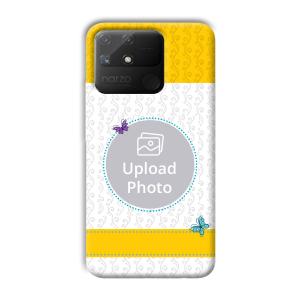 Butterflies & Yellow Customized Printed Back Cover for Realme Narzo 50A