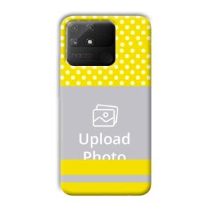 White & Yellow Customized Printed Back Cover for Realme Narzo 50A