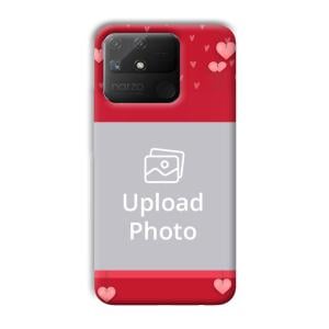 Red Pink  Customized Printed Back Cover for Realme Narzo 50A