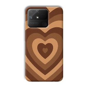 Brown Hearts Phone Customized Printed Back Cover for Realme Narzo 50A
