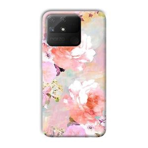 Floral Canvas Phone Customized Printed Back Cover for Realme Narzo 50A