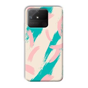 Pinkish Blue Phone Customized Printed Back Cover for Realme Narzo 50A