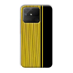 Yellow Black Design Phone Customized Printed Back Cover for Realme Narzo 50A