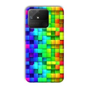 Square Blocks Phone Customized Printed Back Cover for Realme Narzo 50A
