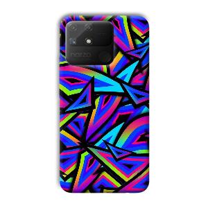 Blue Triangles Phone Customized Printed Back Cover for Realme Narzo 50A