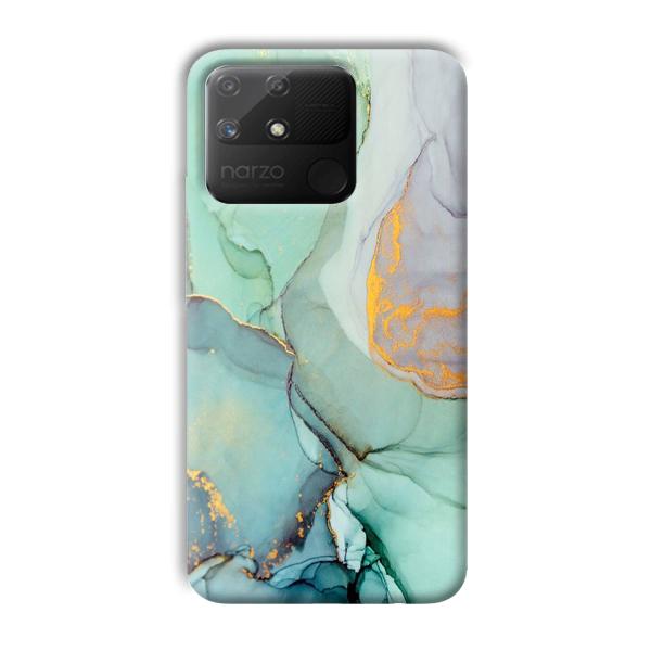 Green Marble Phone Customized Printed Back Cover for Realme Narzo 50A