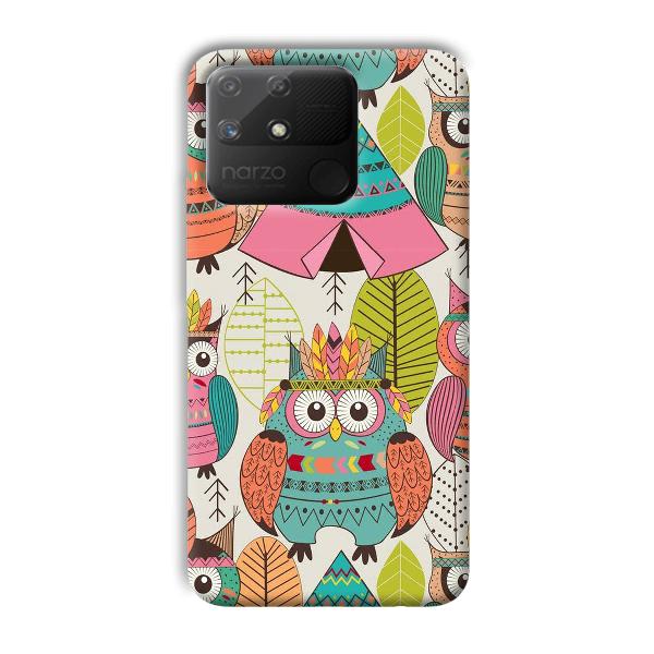 Fancy Owl Phone Customized Printed Back Cover for Realme Narzo 50A