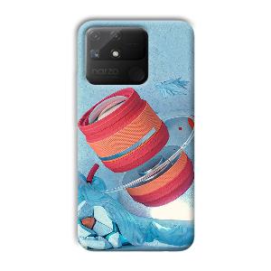 Blue Design Phone Customized Printed Back Cover for Realme Narzo 50A
