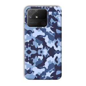 Blue Patterns Phone Customized Printed Back Cover for Realme Narzo 50A