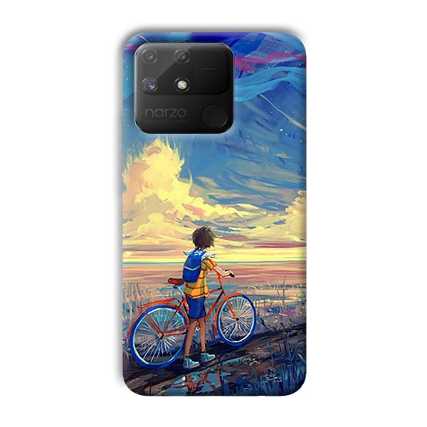 Boy & Sunset Phone Customized Printed Back Cover for Realme Narzo 50A