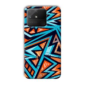 Zig Zag Pattern Phone Customized Printed Back Cover for Realme Narzo 50A
