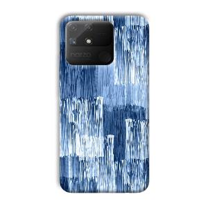 Blue White Lines Phone Customized Printed Back Cover for Realme Narzo 50A