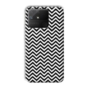Black White Zig Zag Phone Customized Printed Back Cover for Realme Narzo 50A