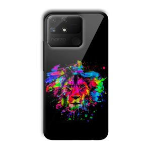 Colorful Lion Customized Printed Glass Back Cover for Realme Narzo 50A