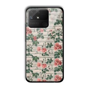 Flowers Customized Printed Glass Back Cover for Realme Narzo 50A