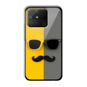 Yellow and Grey Sunglass Customized Printed Glass Back Cover for Realme Narzo 50A