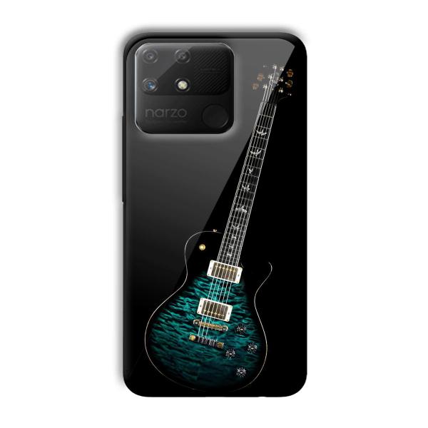 Neon Guitar Customized Printed Glass Back Cover for Realme Narzo 50A