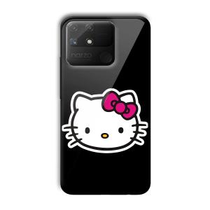 Cute Kitty Customized Printed Glass Back Cover for Realme Narzo 50A