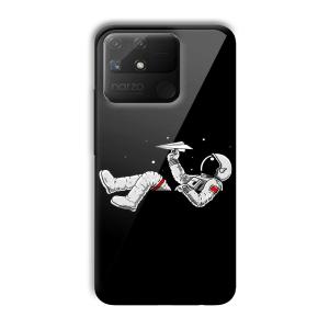 Lazy Astronaut Customized Printed Glass Back Cover for Realme Narzo 50A