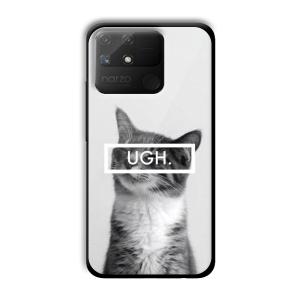 UGH Irritated Cat Customized Printed Glass Back Cover for Realme Narzo 50A
