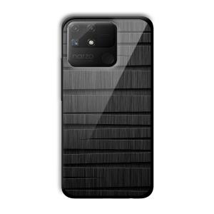 Black Wooden Pattern Customized Printed Glass Back Cover for Realme Narzo 50A