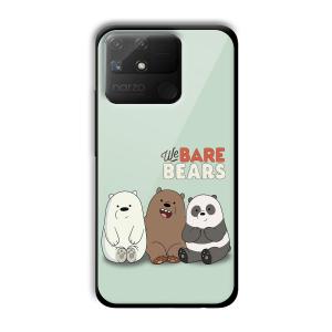 We Bare Bears Customized Printed Glass Back Cover for Realme Narzo 50A