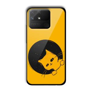 Sneaky Cat Customized Printed Glass Back Cover for Realme Narzo 50A