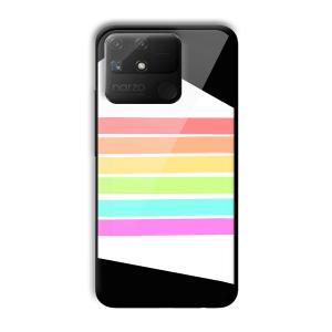 Colorful Stripes Customized Printed Glass Back Cover for Realme Narzo 50A