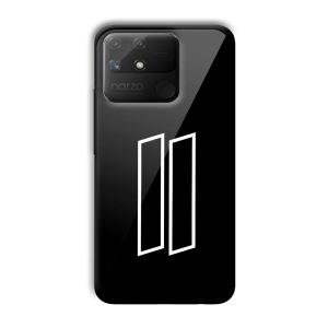 2 Stripes Customized Printed Glass Back Cover for Realme Narzo 50A