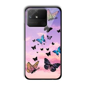 Butterflies Customized Printed Glass Back Cover for Realme Narzo 50A