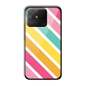 Solid Stripes Customized Printed Glass Back Cover for Realme Narzo 50A