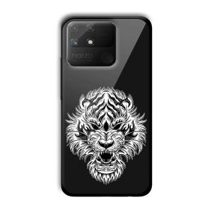 Angry Lion Customized Printed Glass Back Cover for Realme Narzo 50A