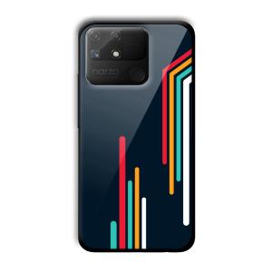 Colorful Stripes Customized Printed Glass Back Cover for Realme Narzo 50A